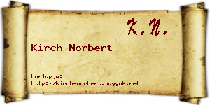 Kirch Norbert névjegykártya